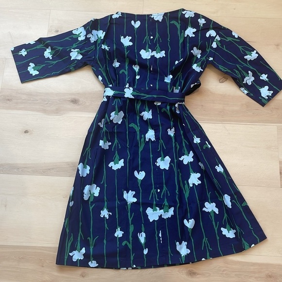 Marimekko Tarika Mini Dress in Viivakukka Blue Floral Print size 36 - Picture 7 of 8
